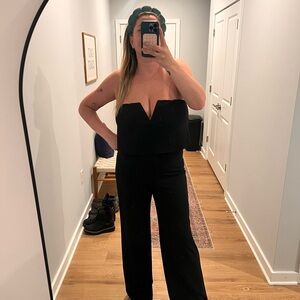 Lulu's Black Strapless Jumpsuit